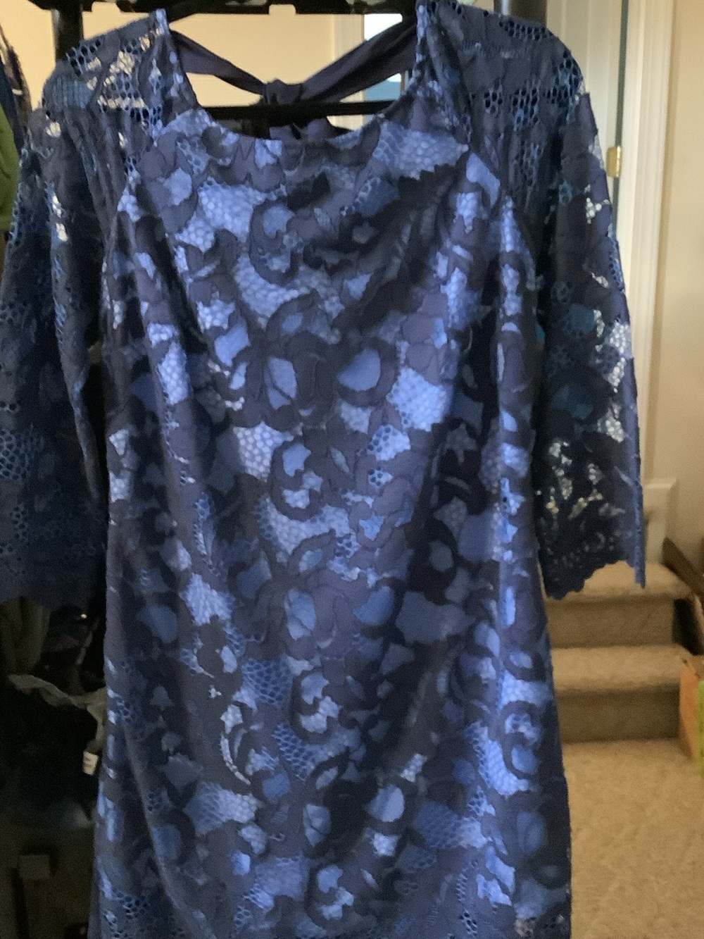 Lilly Pulitzer Navy Blue Lace Long Sleeve Dress